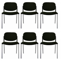 Pack de 6 sillas Step con estructura epoxy negro y tapizado Baly (textil) o piel ecológica en diferentes colores